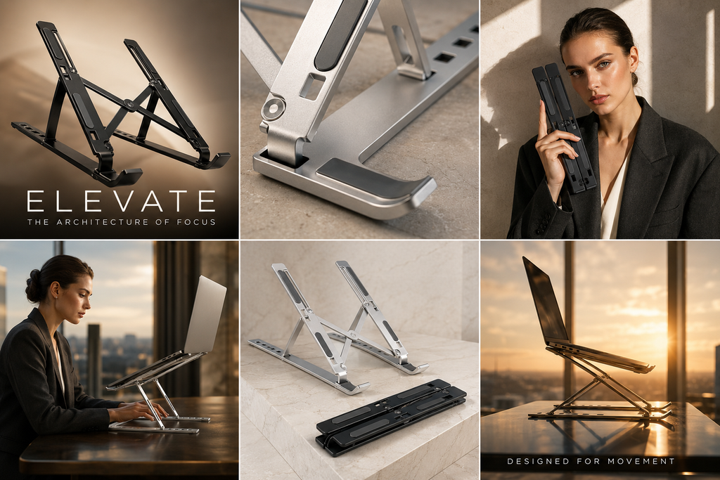 Montavra™ Ergonomic Aluminum Laptop Stand (Fully Foldable)