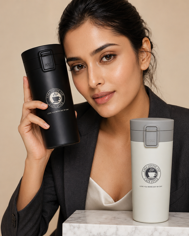 Stainless Steel Tumbler Vacuum Flask Bottle Thermo Tea Stainless Steel Coffee Mug  (380 ml).