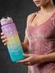 Motivational Gym Water Bottle with Time Marker & Straw